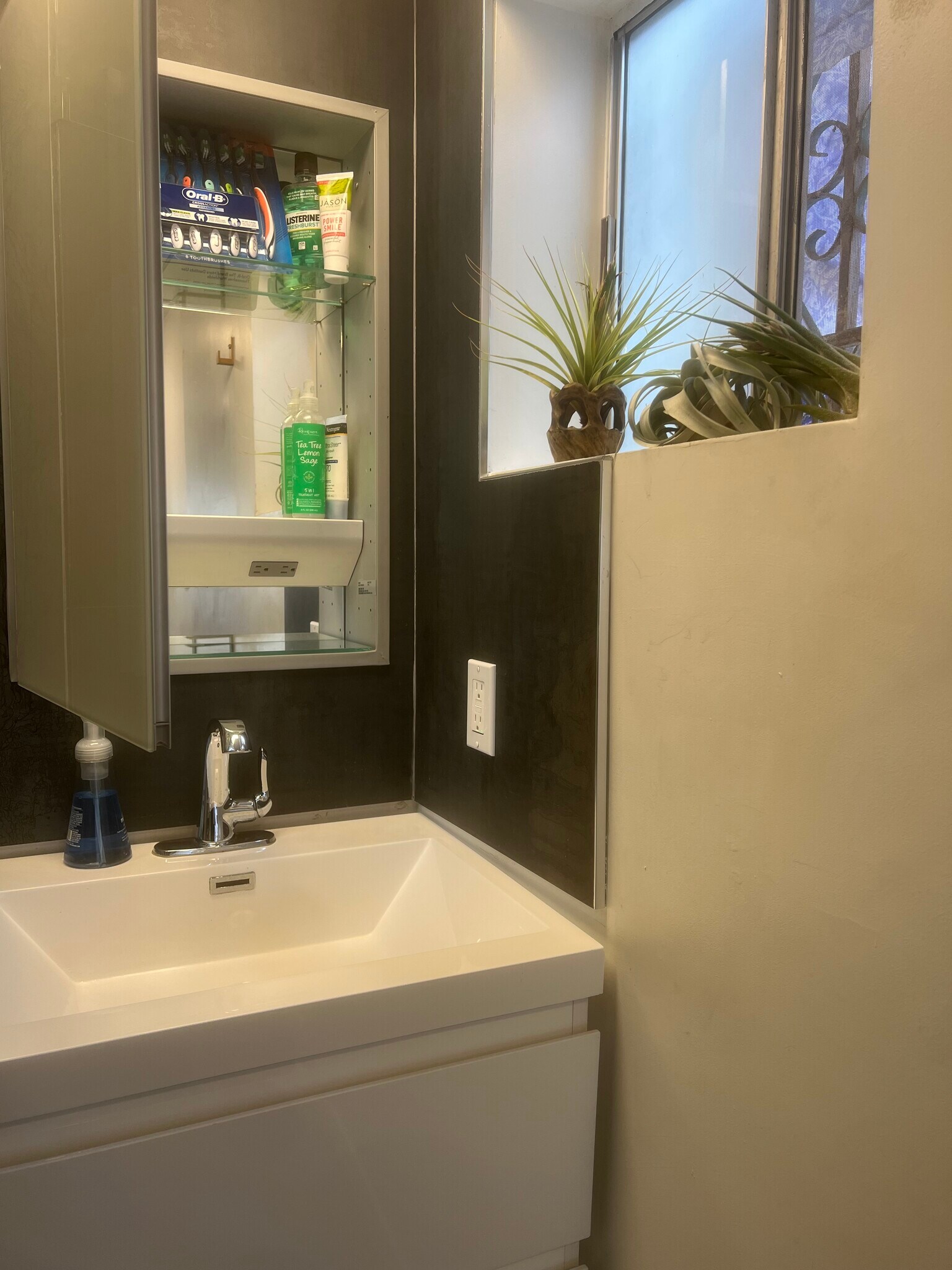 Floating sink with Robern medicine cabinet - 3003 Prospect Ave