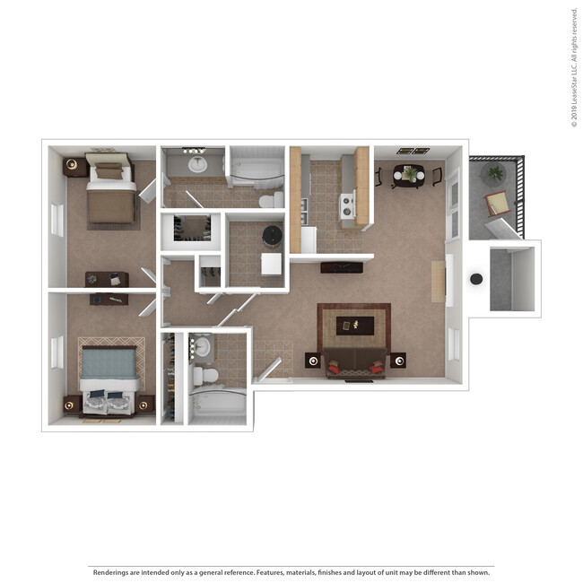 Carribean: Beds - 2: Baths - 2: SqFt Range - 945 to 945 - Scenic Pines Apartments