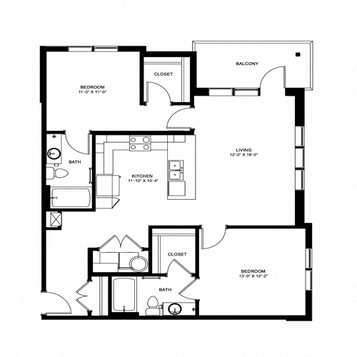 Floorplan - The Flats Exchange on Erwin Apartments