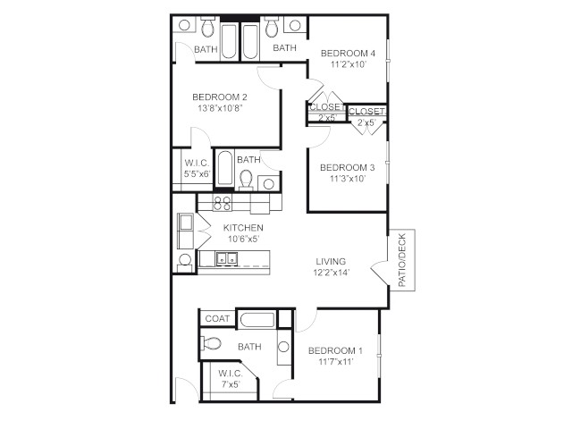 4 bd 4 bath - The Vic Student Apartments