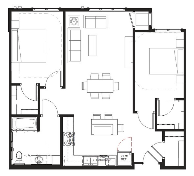 Floorplan - Fitzgerald Flats