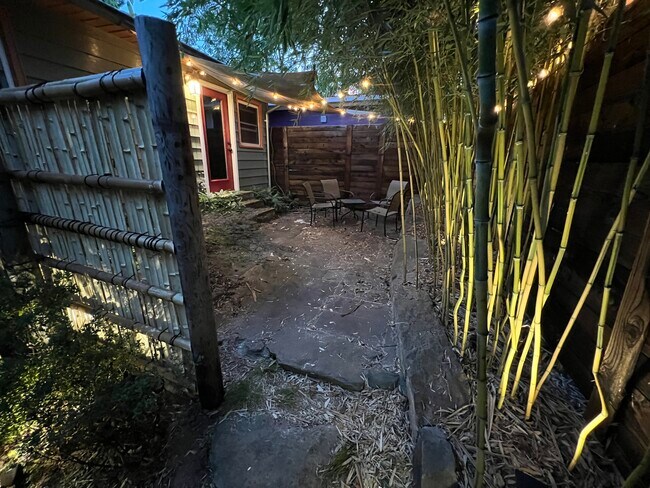 Tokyo-style tea garden for relaxation and private space, complete with bamboo fencing, tea lights… - 73 Swannanoa Ave