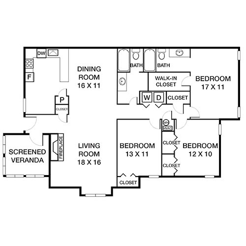 Floorplan - Hillmeade Apartment Homes