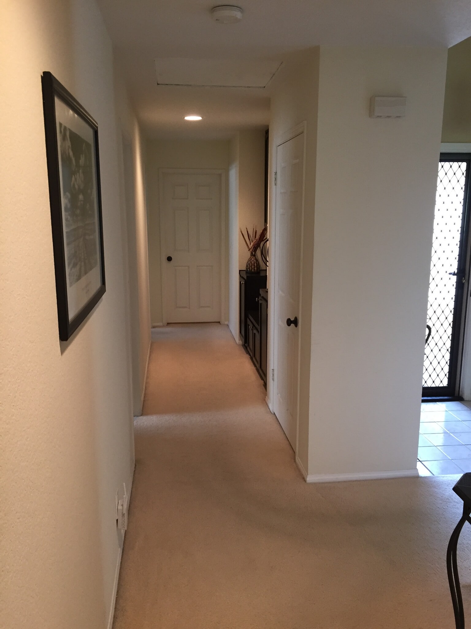 Hallway to spare bedrooms and hallway closet. - 2094 Balboa Cir