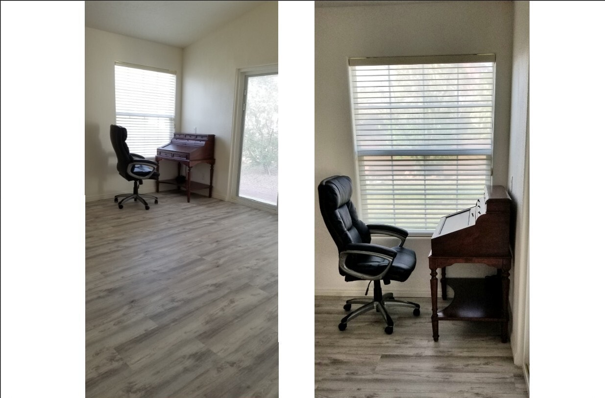 12. New flooring with desk & swivel chair (with new flooring) - 137 E 755 S