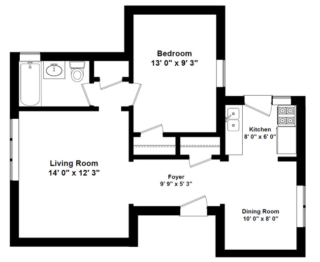 Represents 725 SQFT apartment in the 3425 Building - Maynard At Elaine Place