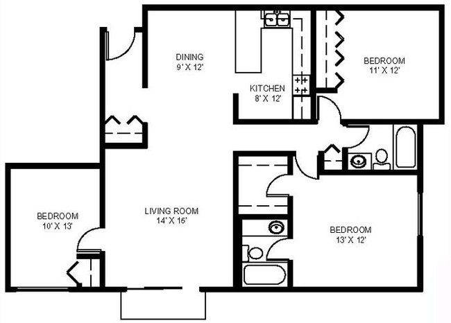 Three Bedroom - Buffalo Creek Apartments