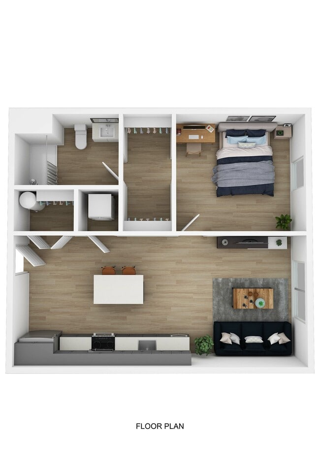 1 Bed 1 Bath 3D - The Helmsman Student Living
