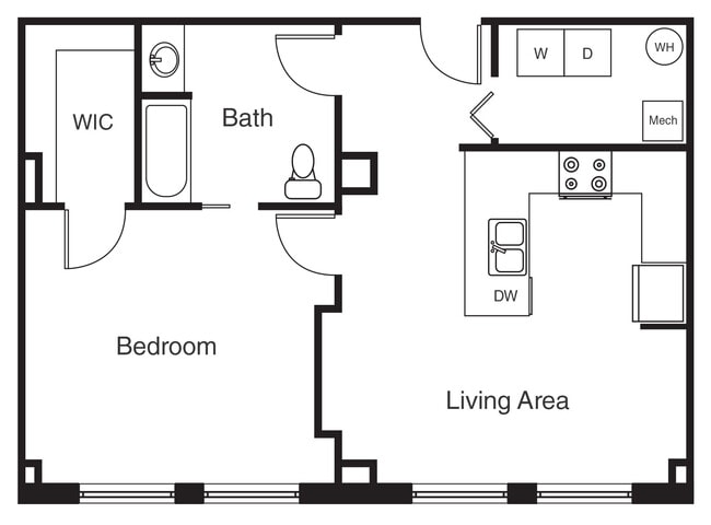 1x1 Barrier Free A - Residences at 150 Bagley