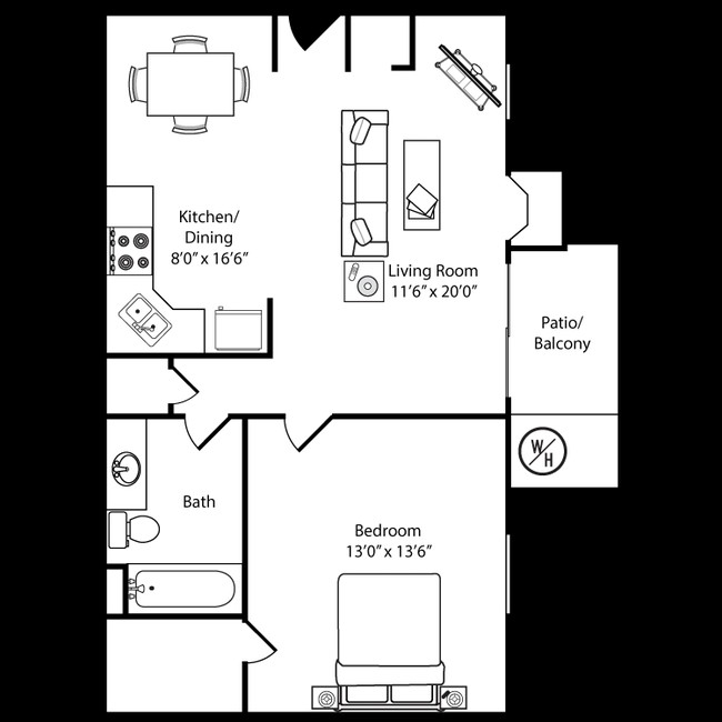 1BR/1BA - Cliffside Apartments