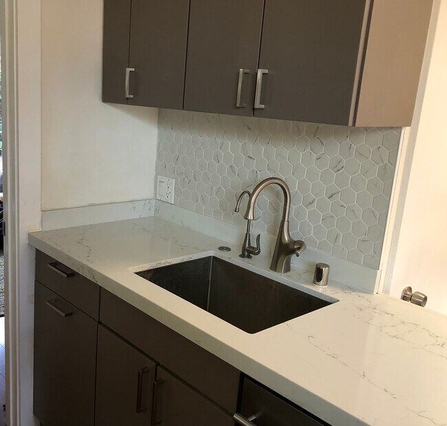 Deep kitchen sink with backsplash - 4360 Stewart Ave