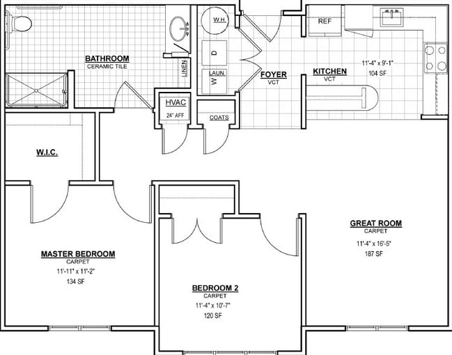 2BR/1BA - Powell Spring Apartments
