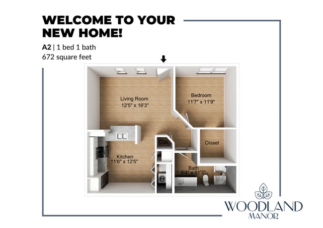 A2 Floor Plan - Woodland Manor