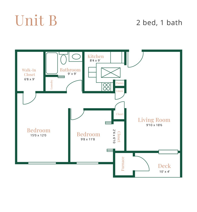 2 Bedroom 1 Bath - Beaver & Adams Senior Apartments