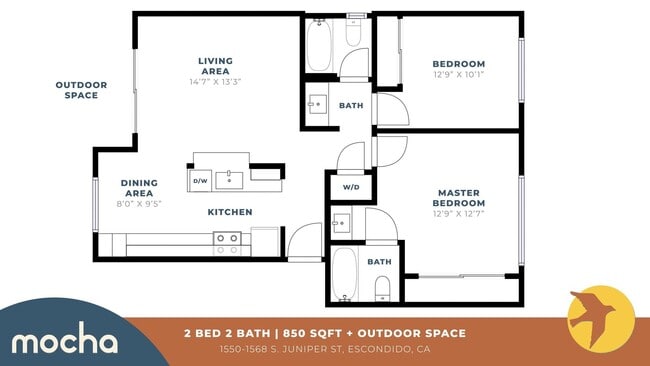 Floorplan - Mocha - 1 and 2 Bedroom Units in Escondido