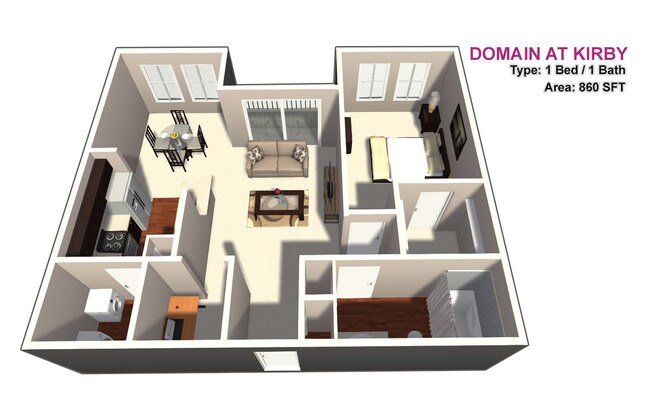 One Bedroom/One Bathroom - Domain at Kirby