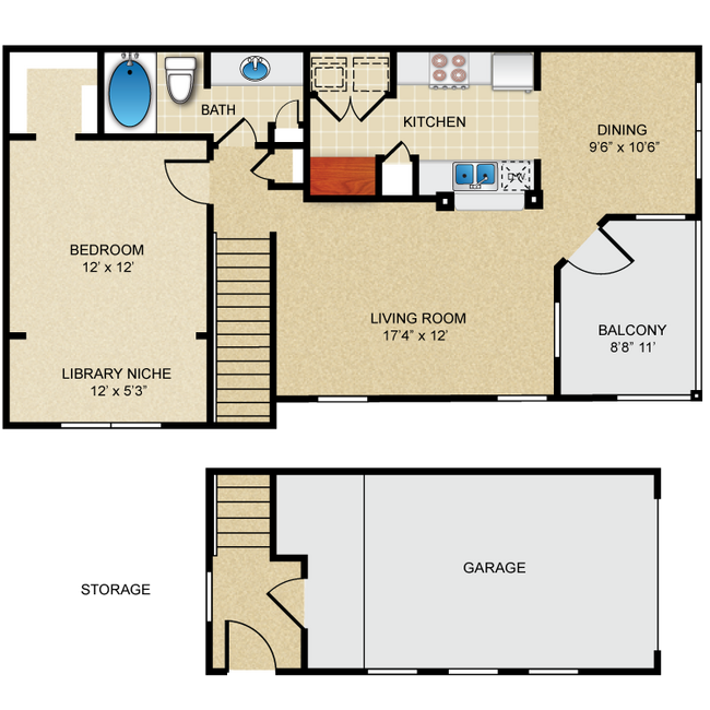 Floorplan - Deer Creek Apartment Homes