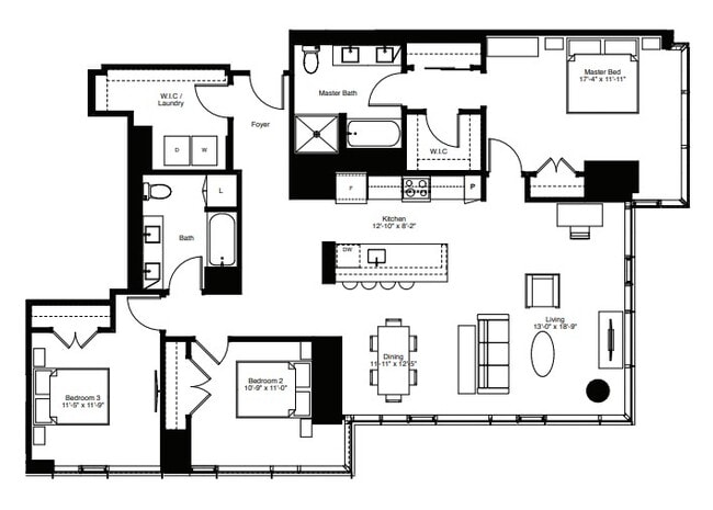 WolfPointEast_D2_Residences4201-5201_1794SqFt - Wolf Point East