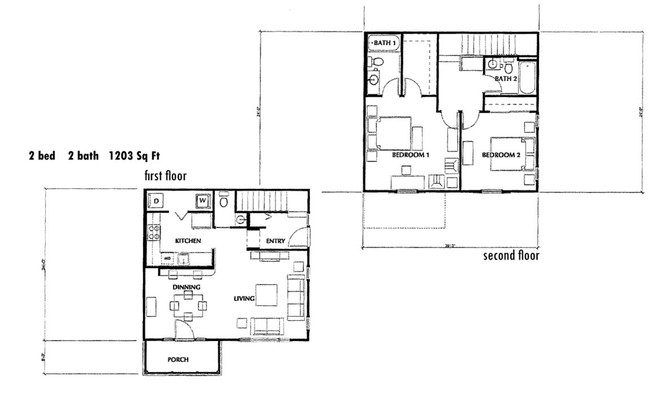 2 Bedroom Townhome B - Mission Garden Apartments