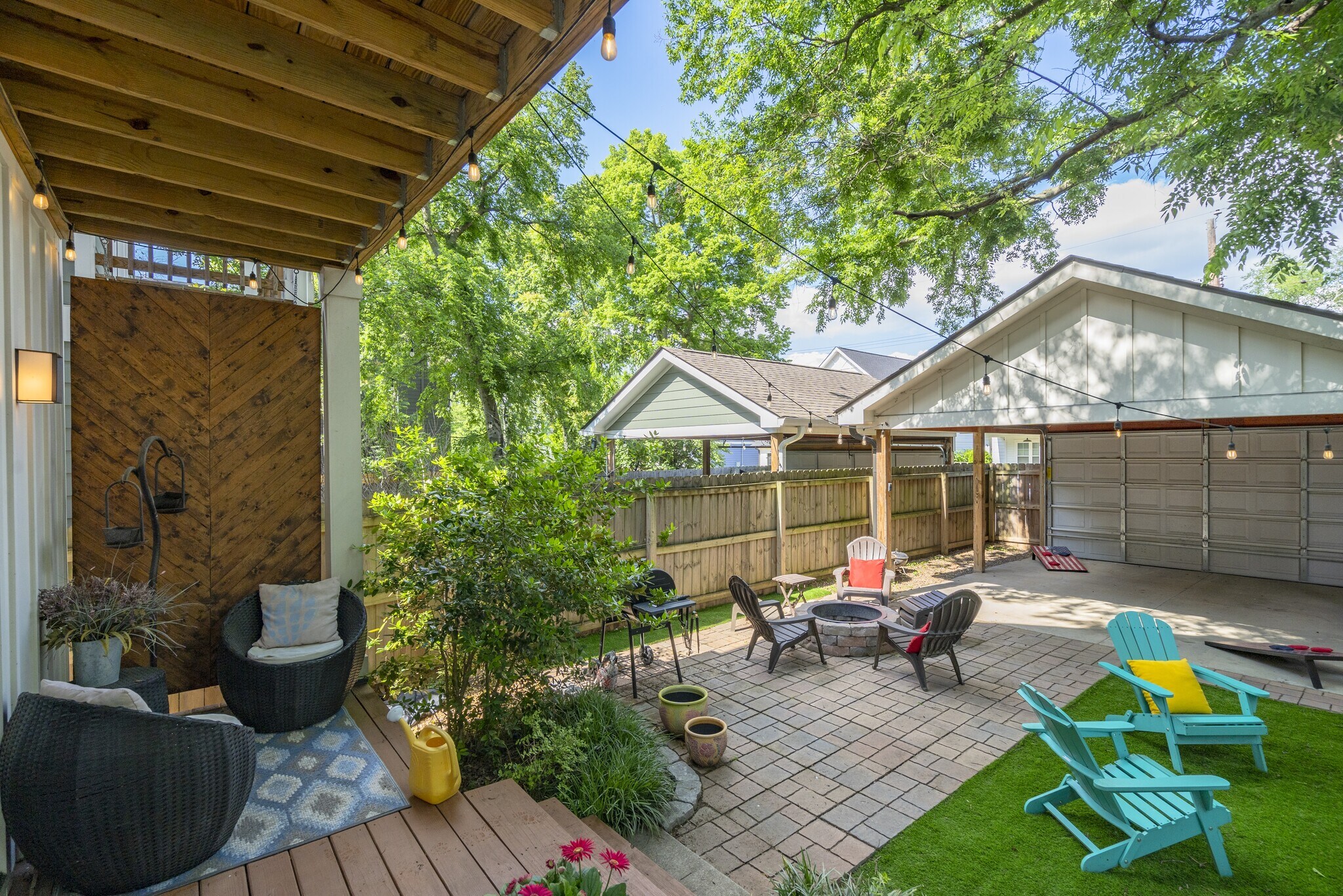 Private fenced back yard with firepit, grill and green space. - 1910 11th Ave N