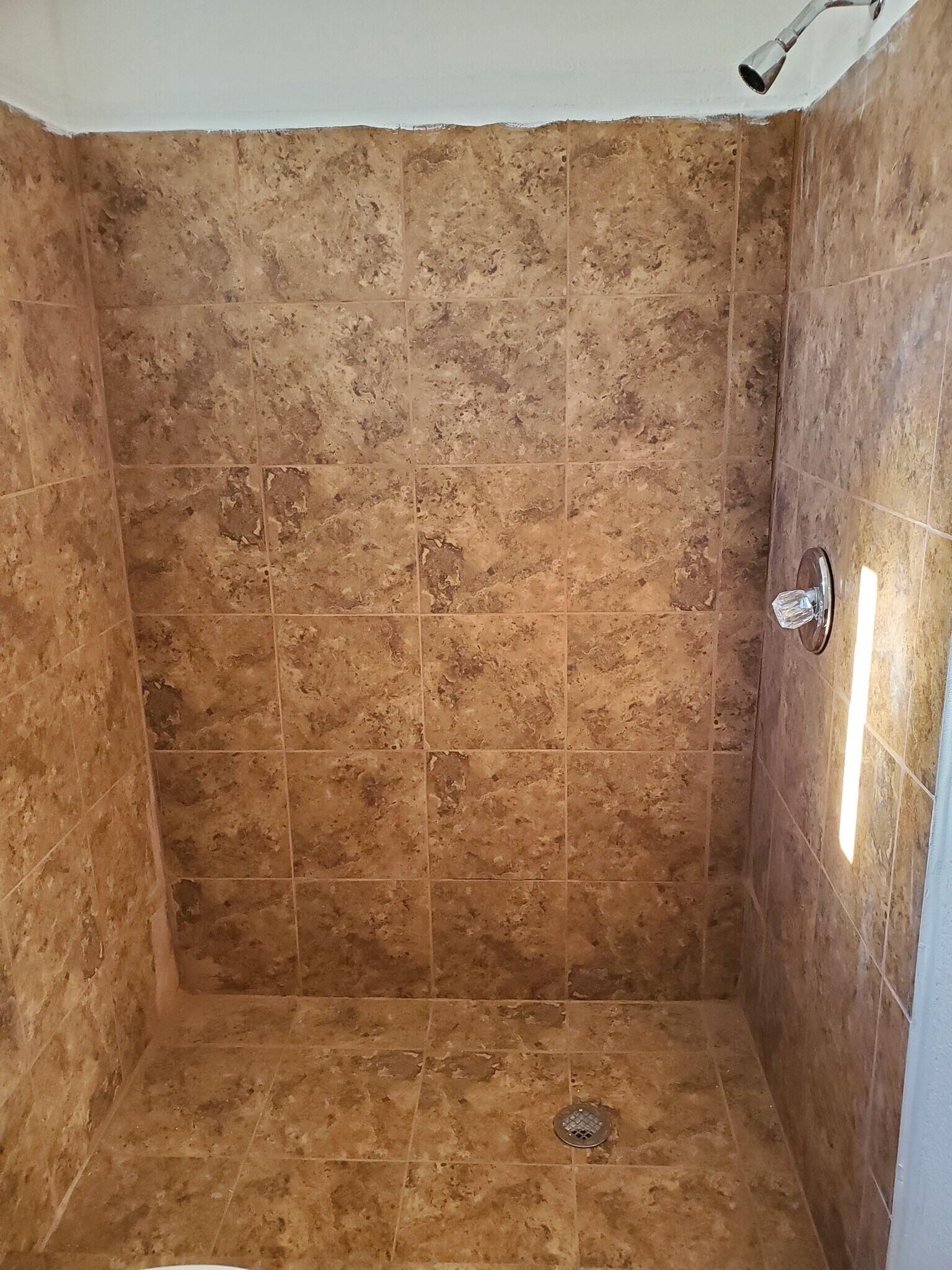 New tile shower - 635 Elm Ave