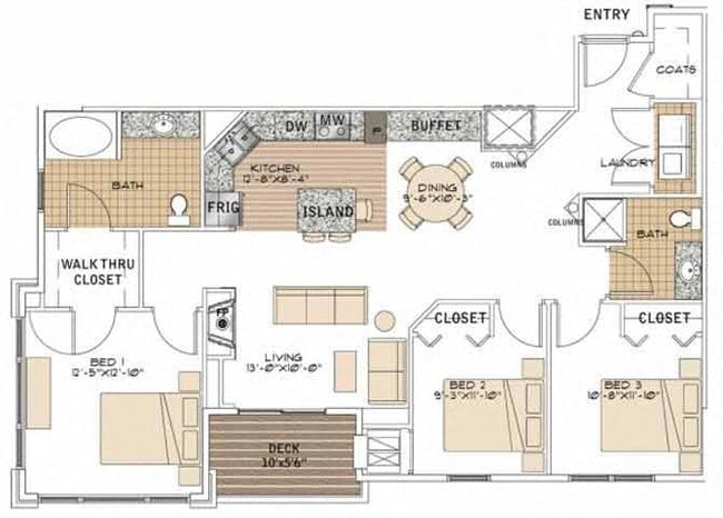 Floorplan - Marketplace and Main Apartments