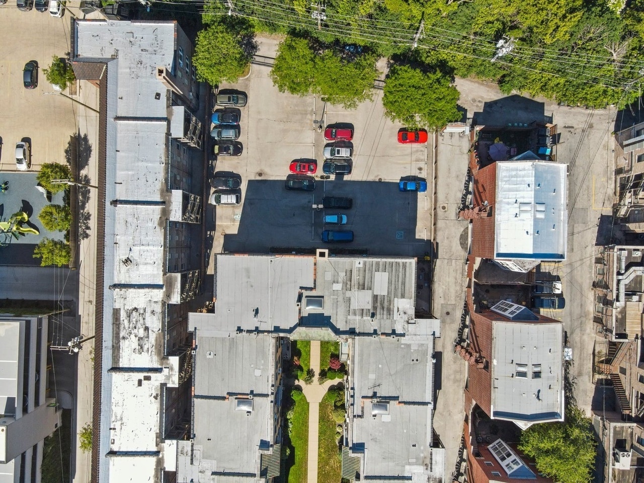 Parking lot, aerial view - 5520 S Cornell Ave