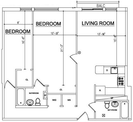 2BR/2BA - Ocean Blue