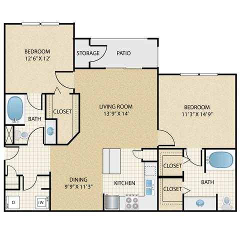 Floorplan - Stonepost Lakeside Apartment Homes