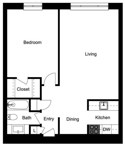 One Bedroom Plus Apartment - Maryland Arms Apartments