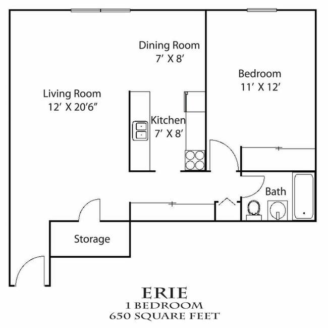 Floorplan - 624 Huron Apartments