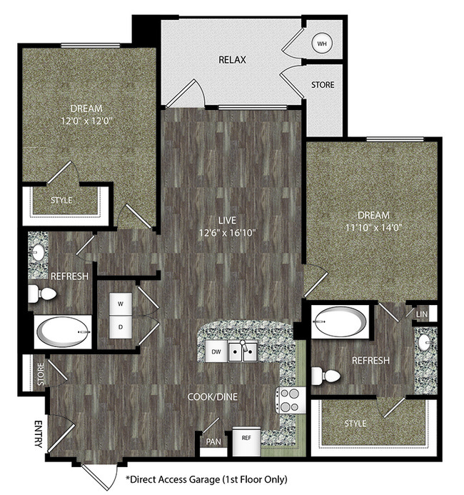 Floorplan - The Overlook at Interquest Apartments