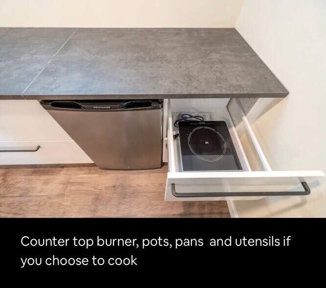 It now also has a microwave and some basic cooking necessities - 3330 SE Franklin St