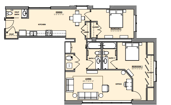 Floorplan - Hawthorne Apartments