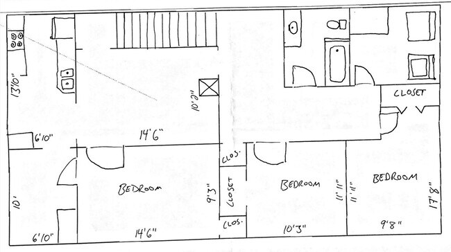 Layout, up is north - 229 S Bingham St