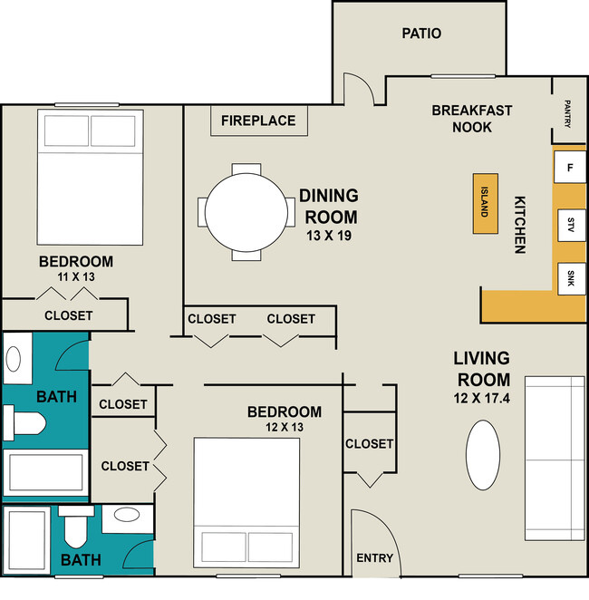 Floorplan - Boardwalk at Starcrest Apartment