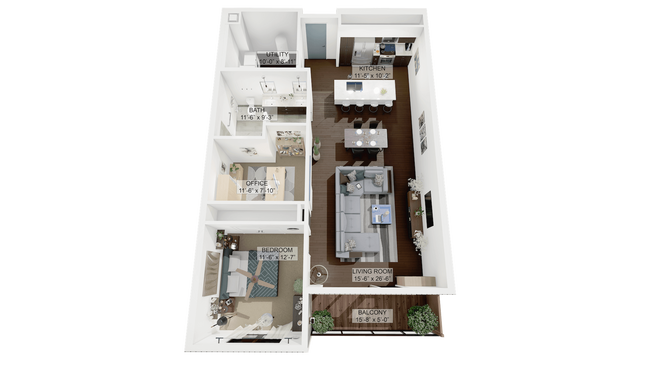 3D-Plan-Unit-1-B.png - La Collina Living in Little Italy Cleveland