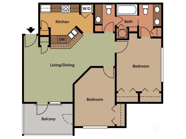 Two Bedroom - One and a Half Bath - Mode at Ballast Point