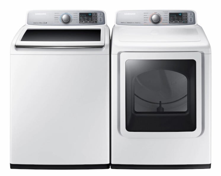Included, New Samsung 5.0 Cu Ft Top Load Washer and 7.4 Cu Ft. Gas Dryer - 7635 Birchleaf Ave
