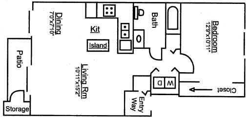 1BR/1BA - Rosevue Apartments