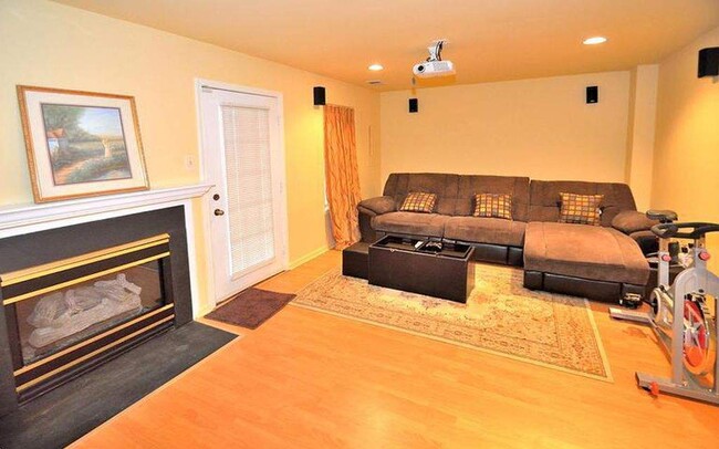 Fireplace and living space, downstairs - 14614 stream pond Dr