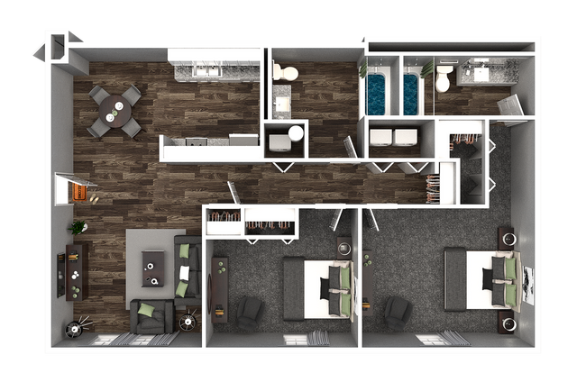 2 Bedroom 2 Bathroom - Cottonwood Estates