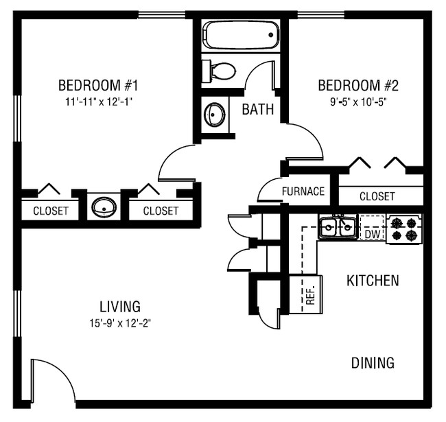 2BR/1.5BA - Heatherstone Apartments