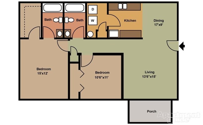 2BR/2BA - Hunter's Green