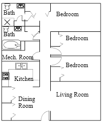 3BR/2BA - Sandy Hill I & II Apartments