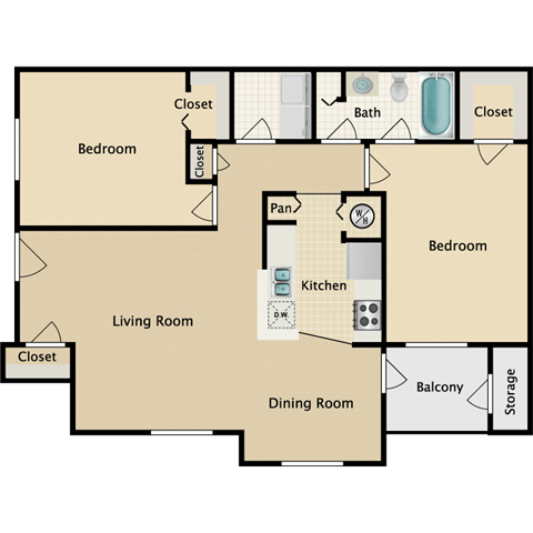 Floorplan - Stonebriar Woods Apartment Homes