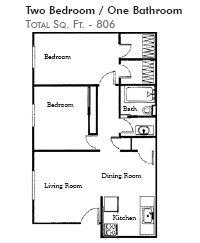 2 Bed/1 Bath - Hillsdale Village