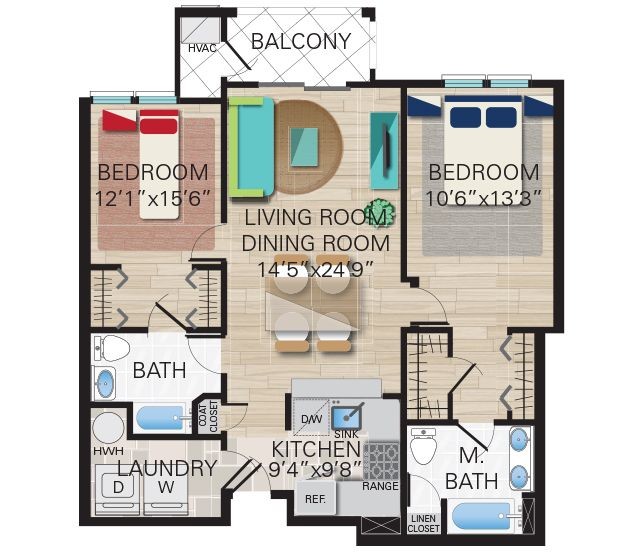 Floorplan - Montage at Hamilton Apartments 55+ Community