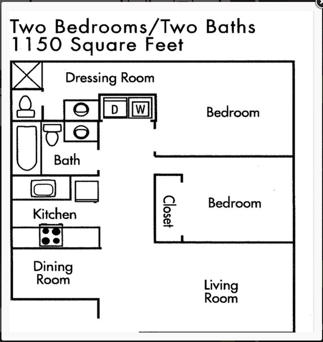 2BR/2BA - Timberwood Apartments