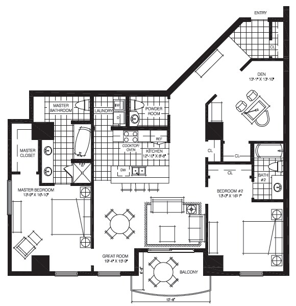 2BR/2.5BA - The Mark